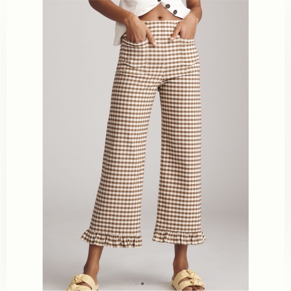 Anthropology Maeve gingham pants